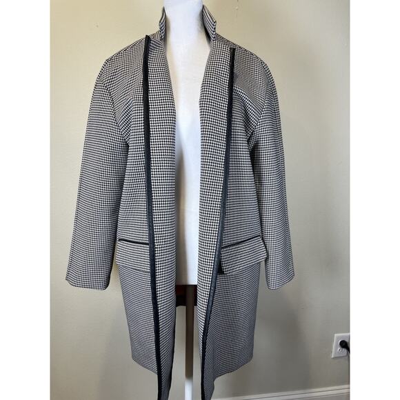 Women’s Vintage Houndstooth Jacket With faux leather trim Size S-P - Picture 1 of 7